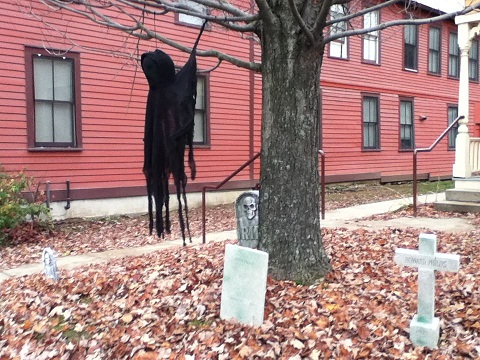 The two stones to the right of the tree are the ones I made.